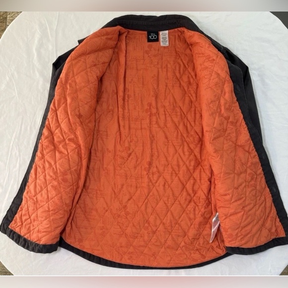 Disney 100 Walt Disney Studios Button Up Jacket Shirt Brown Orange Men's Size L - Picture 3 of 12